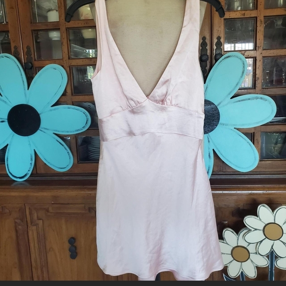 Princess Polly Pink Mini Dress with Satin Finish and Wrap Bodice - Picture 6 of 9